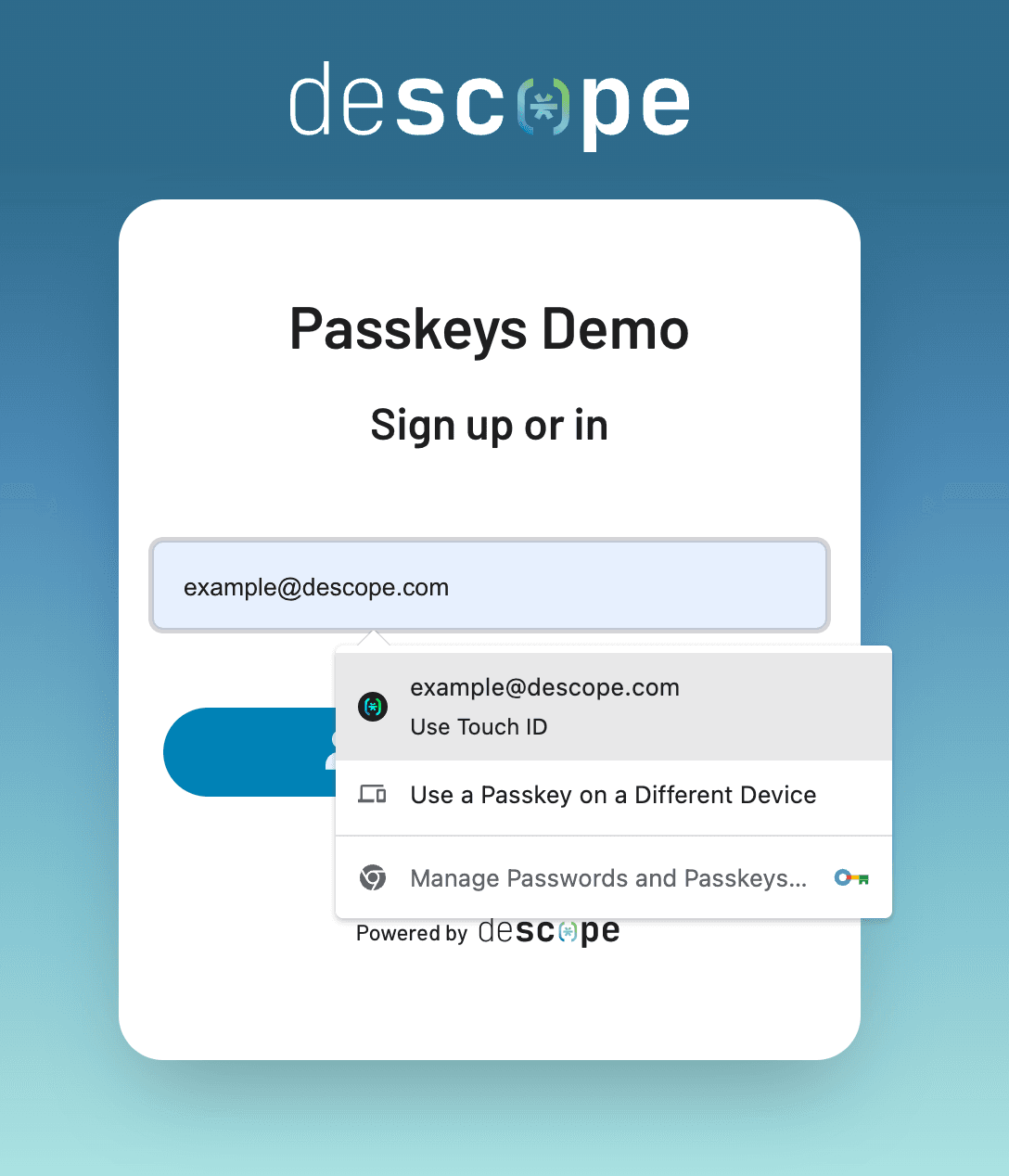 passkeys autofill demo