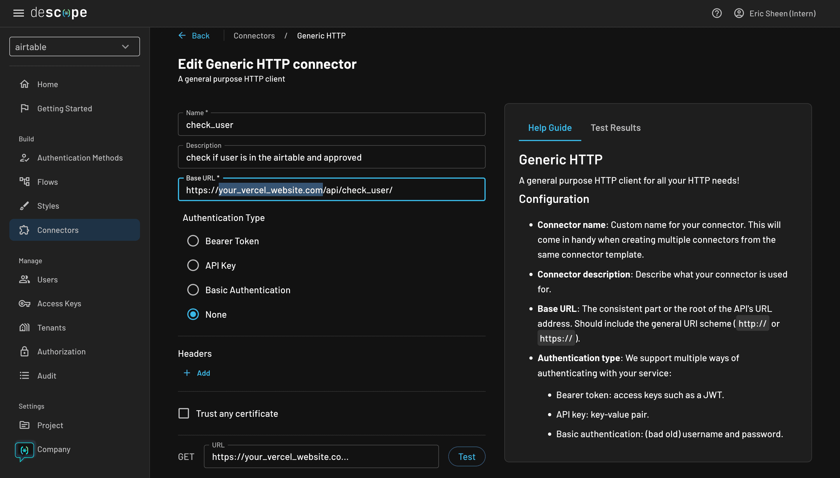 check user Connector