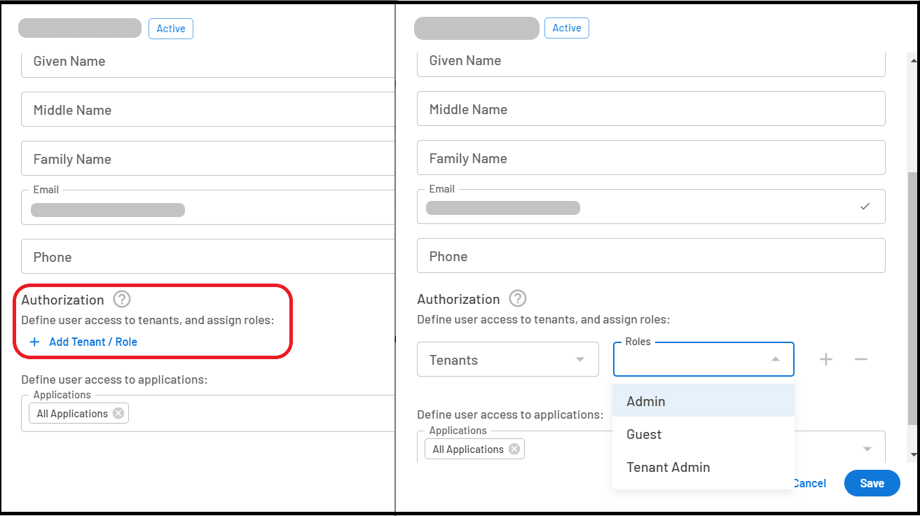 Assigning a role to a user