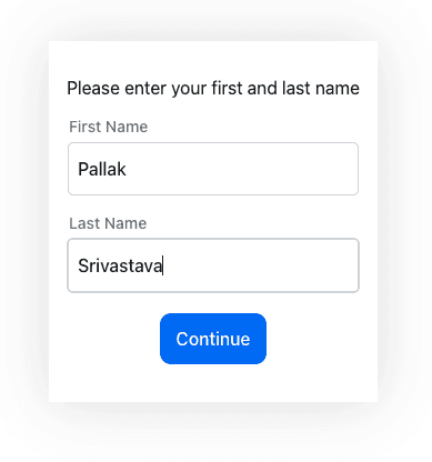 Fig: Entering user details