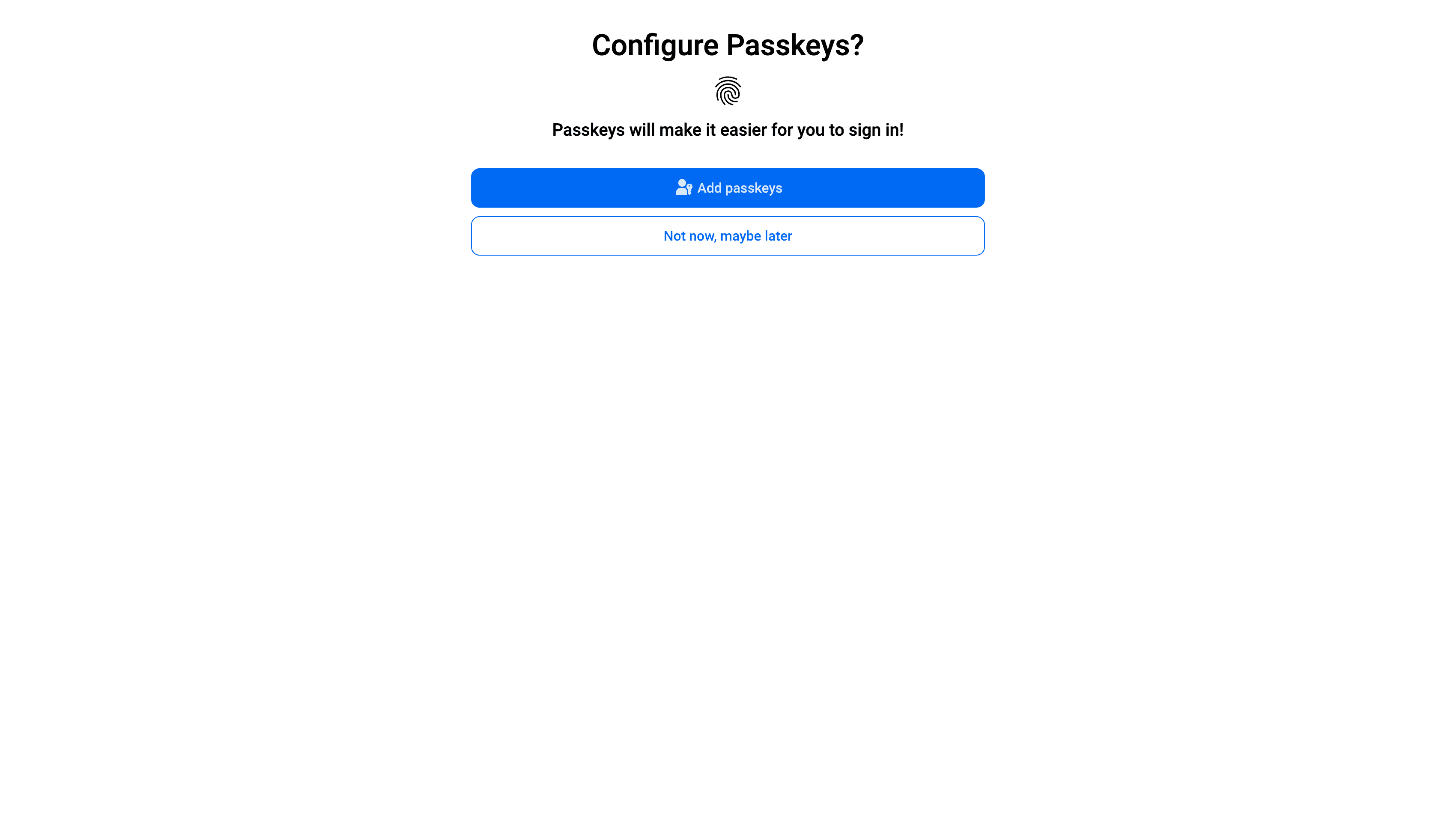 Passkeys tutorial app screen 2