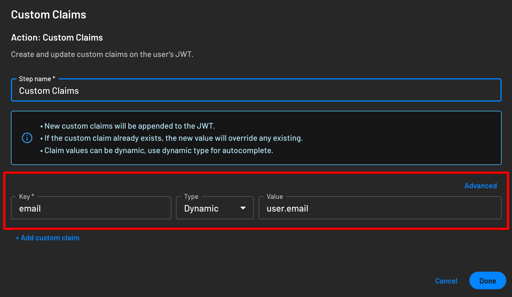 Descope Expo custom claims