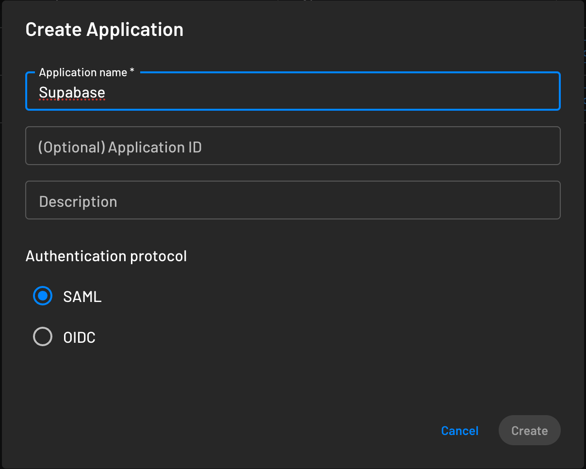 Creating a SAML application in Descope