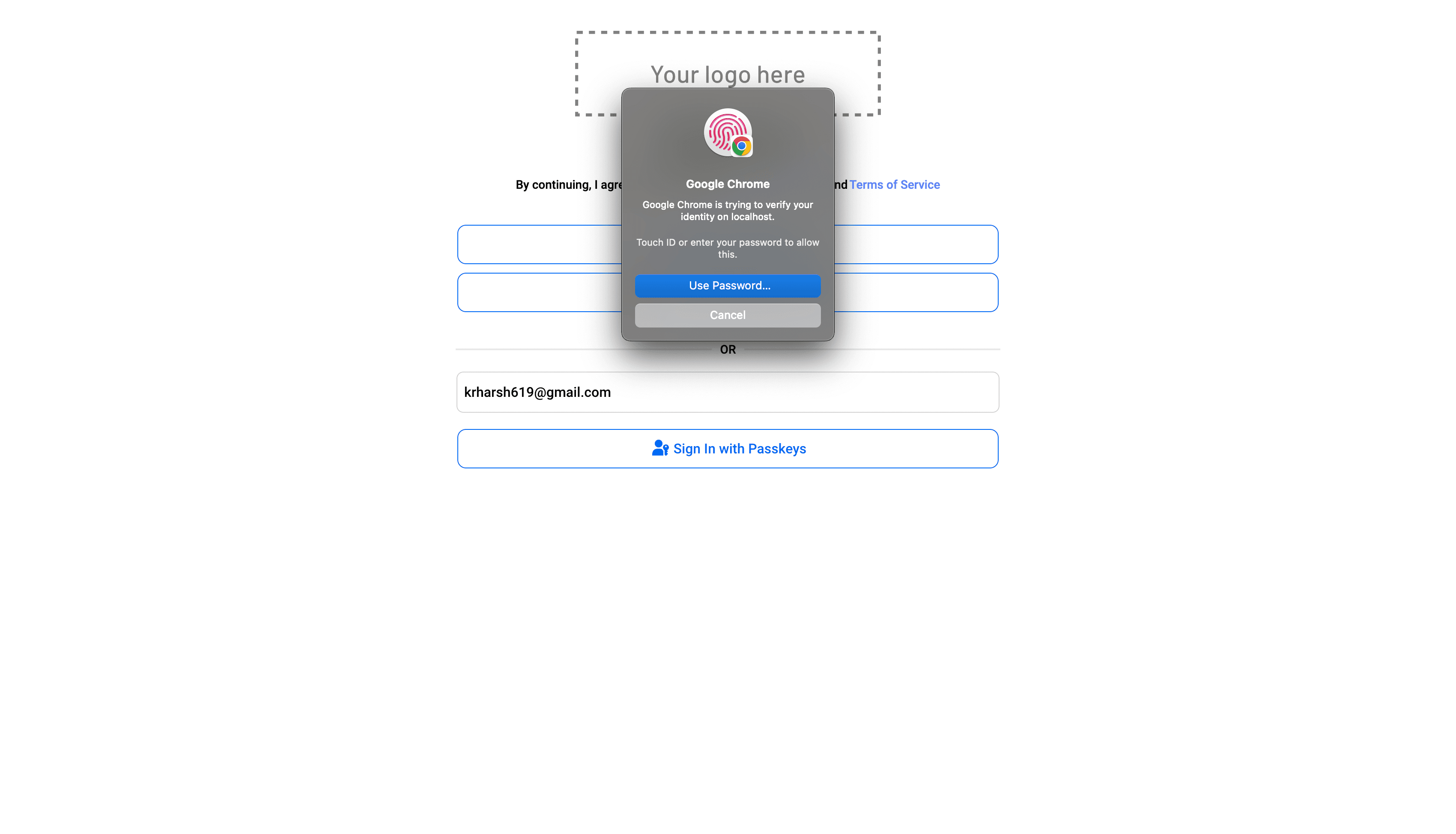 Passkeys tutorial logging in 2