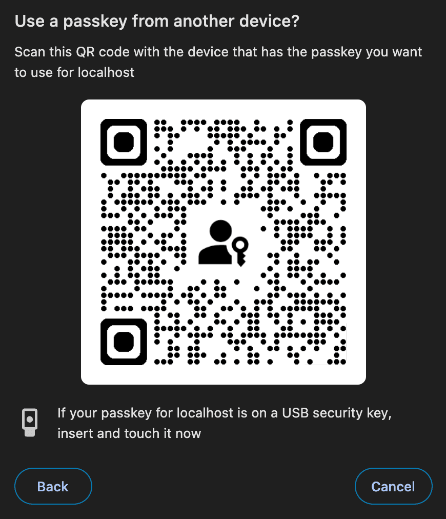 Fig: The QR code to be scanned by another device