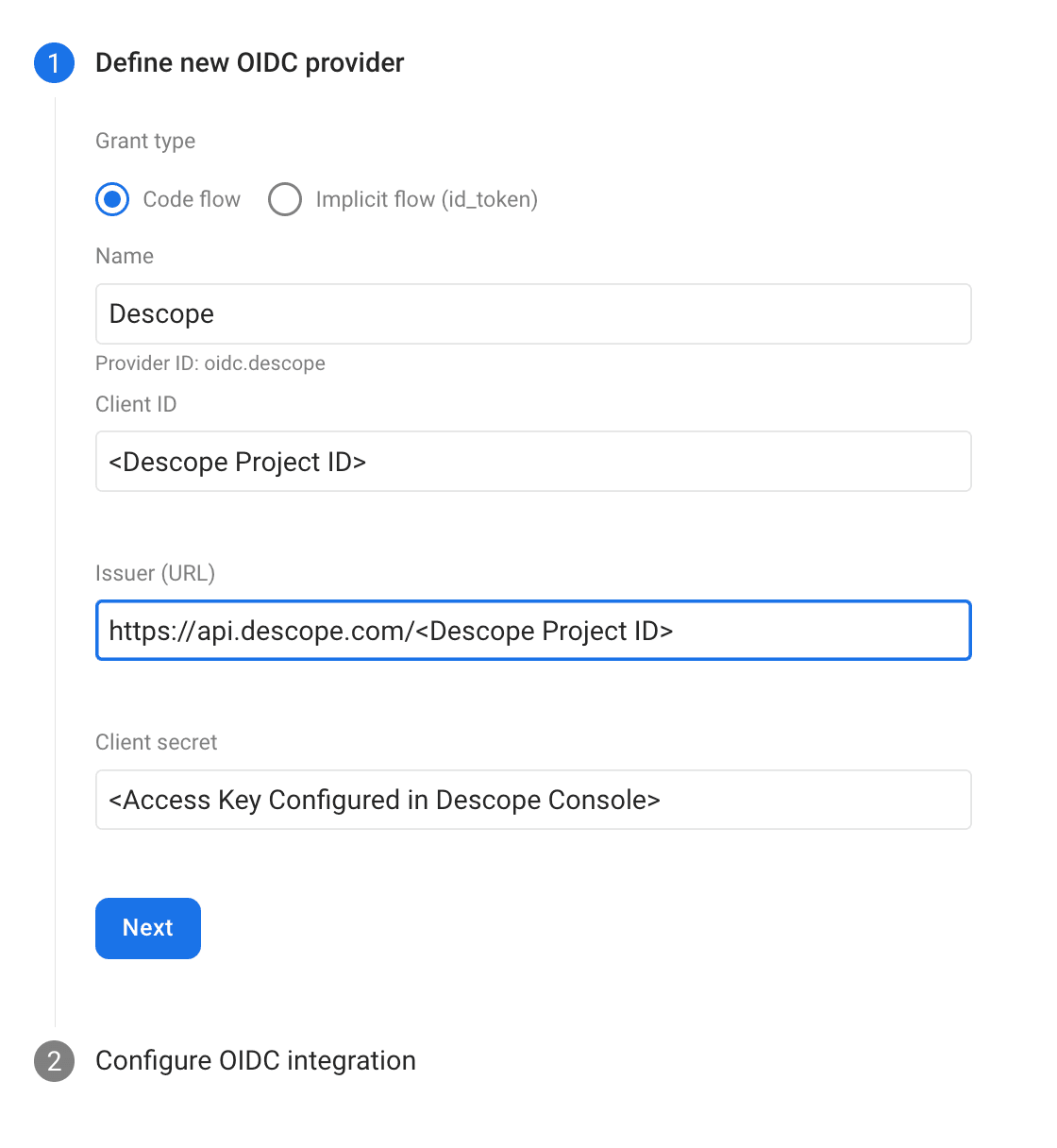 firebase oidc config