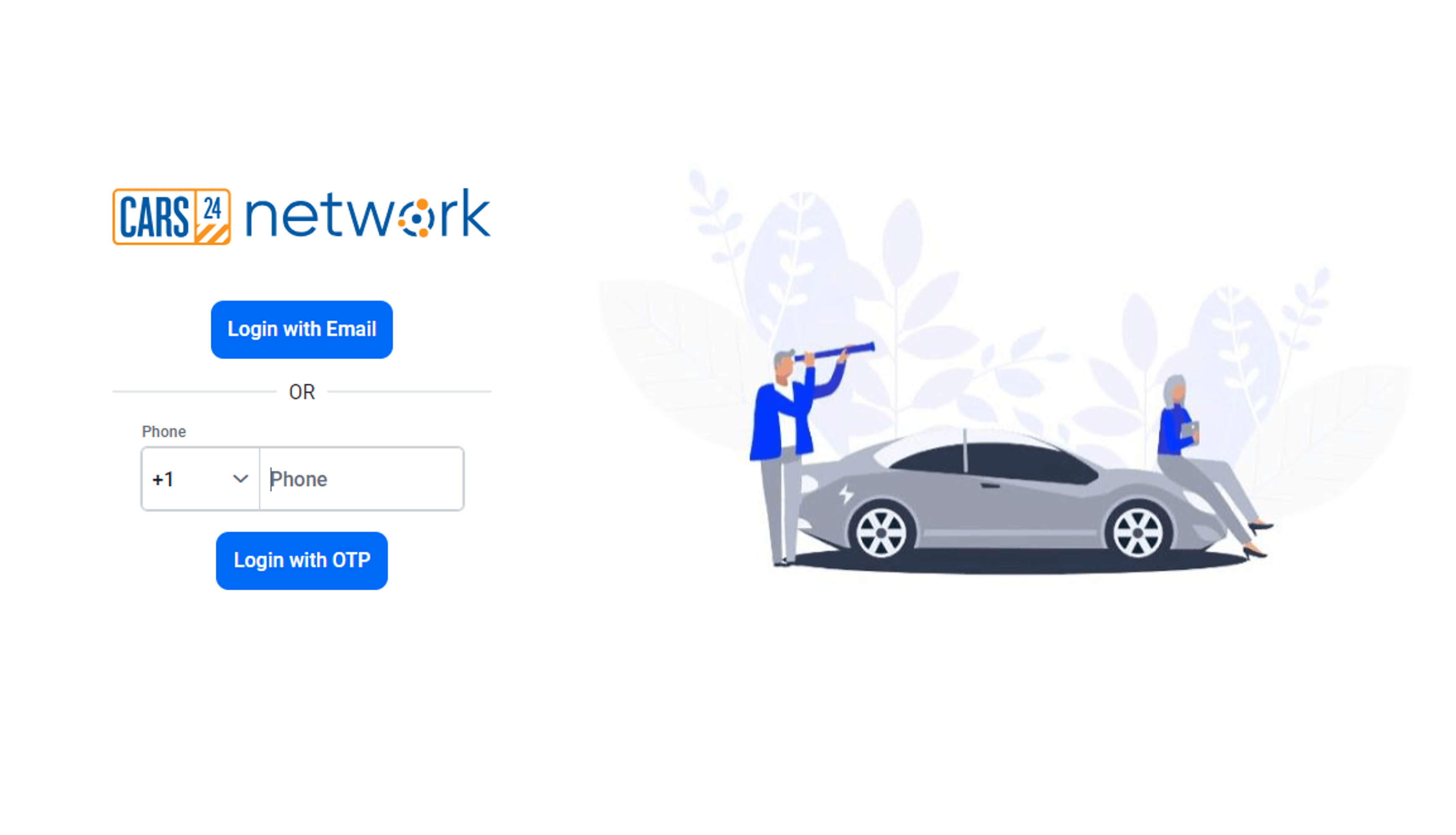 CARS24 Descope login page