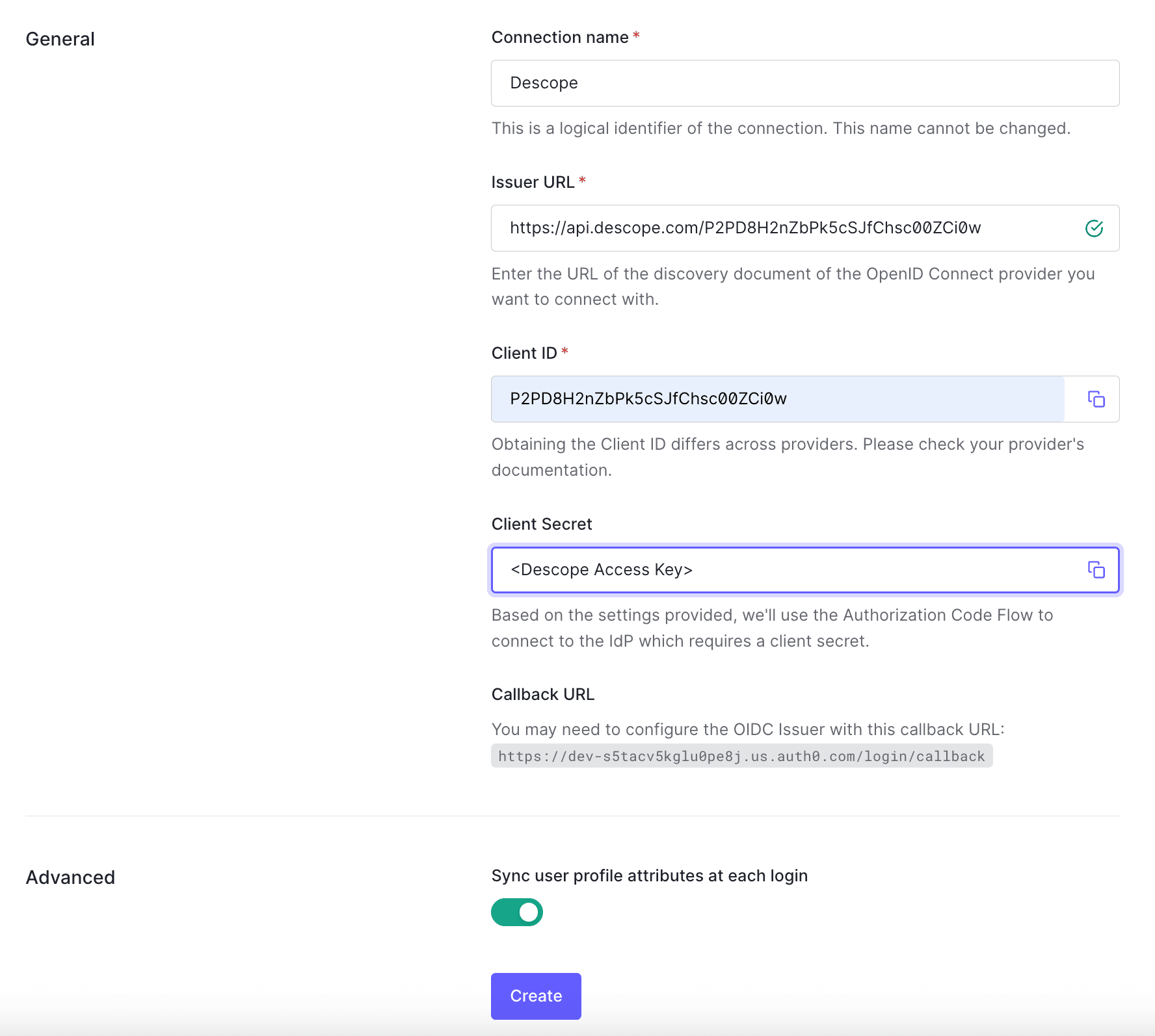 auth0 oidc configuration settings