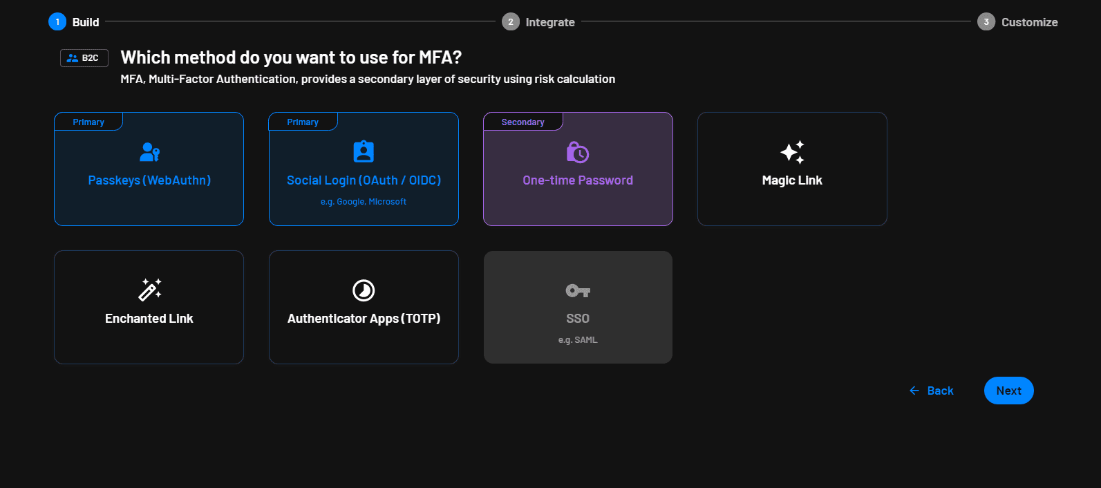 Flutter tutorial selecting auth methods