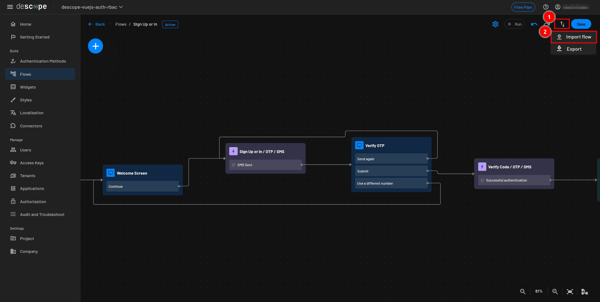 Importing a flow