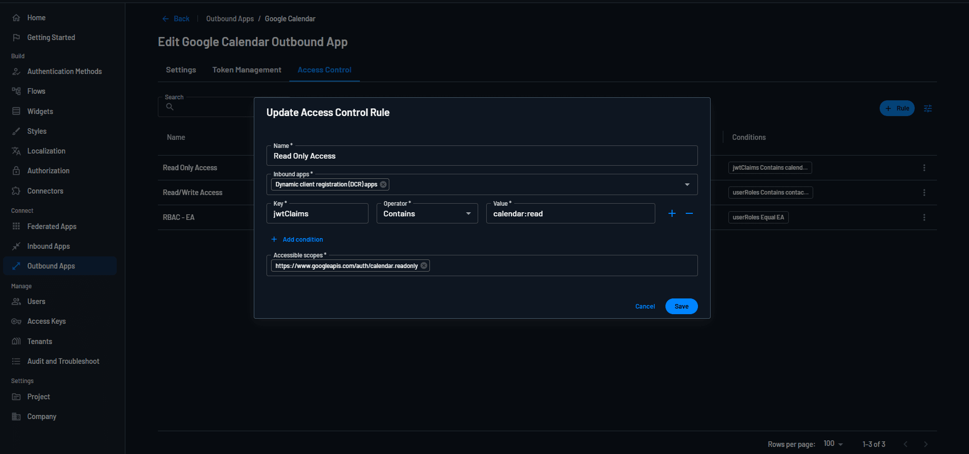 Access Control Dynamic Client Registration
