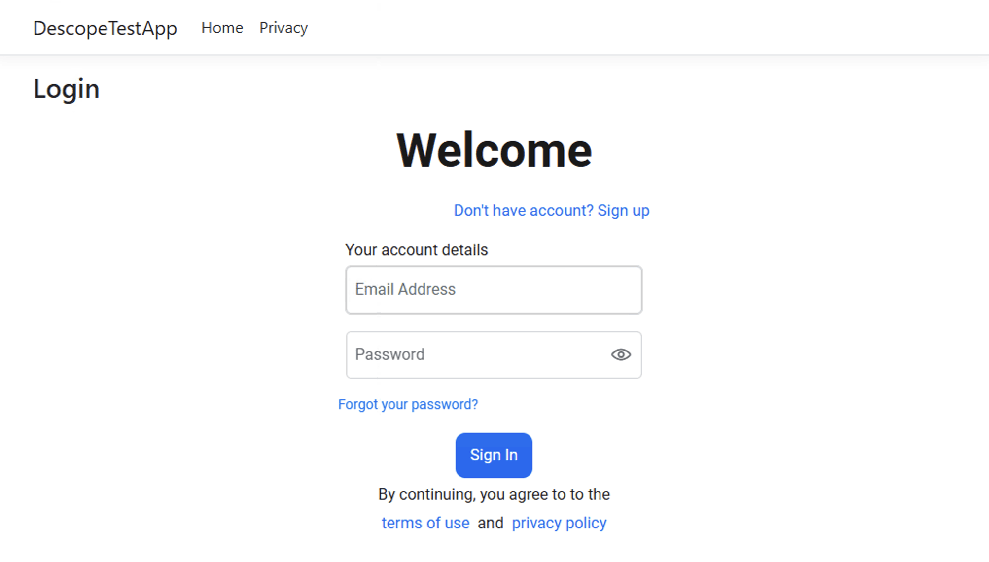 Fig: Login page