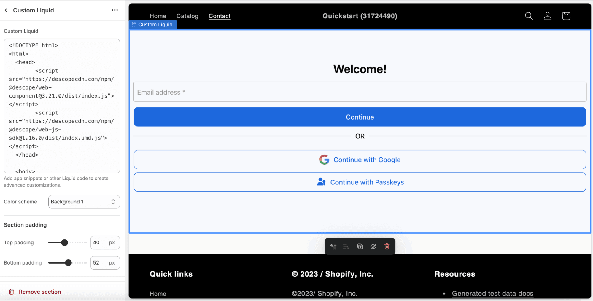Fig: After adding custom liquid