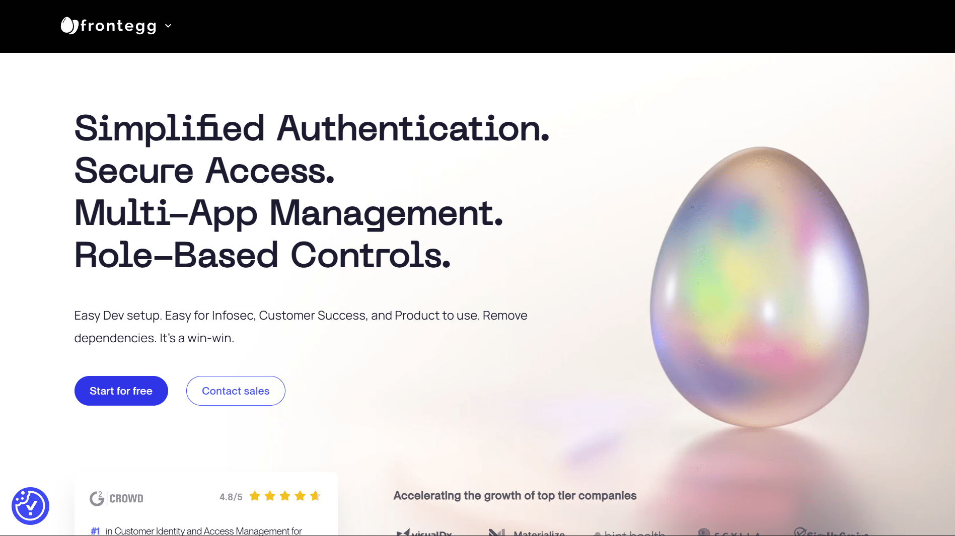 Fig: Frontegg homepage