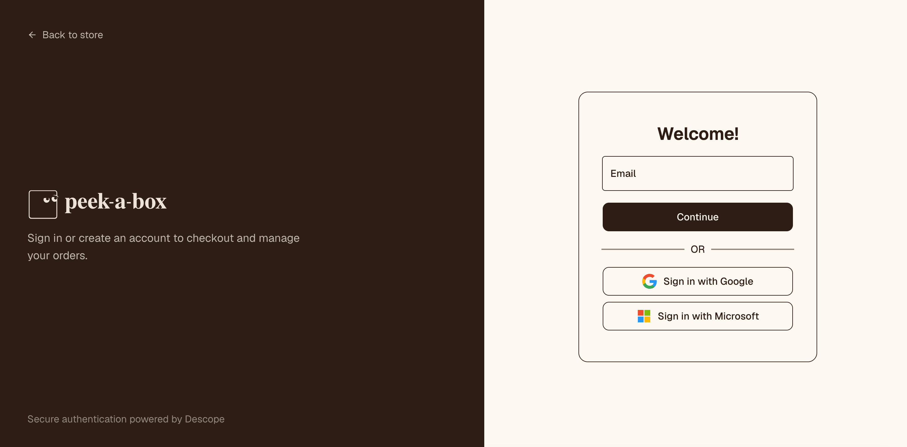 Fig: A custom-styled login screen using Descope Flows