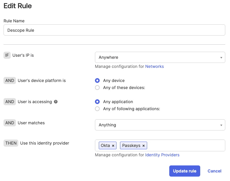 Fig: Editing the rule