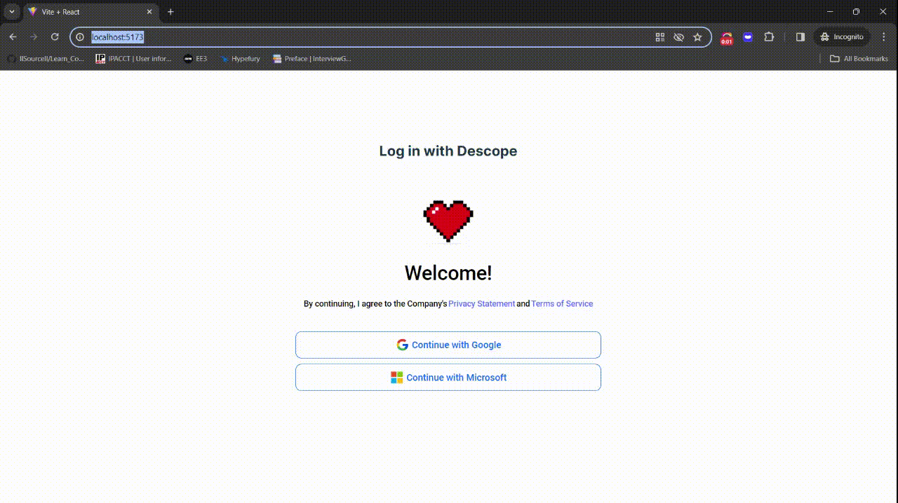 React OAuth App Flow With Descope