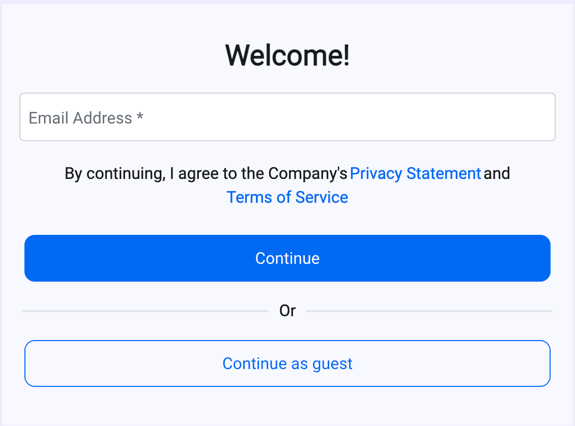 Fig: Welcome screen