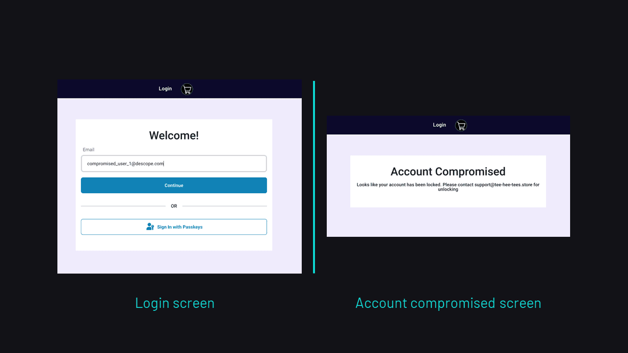 Traceable connector login screen image