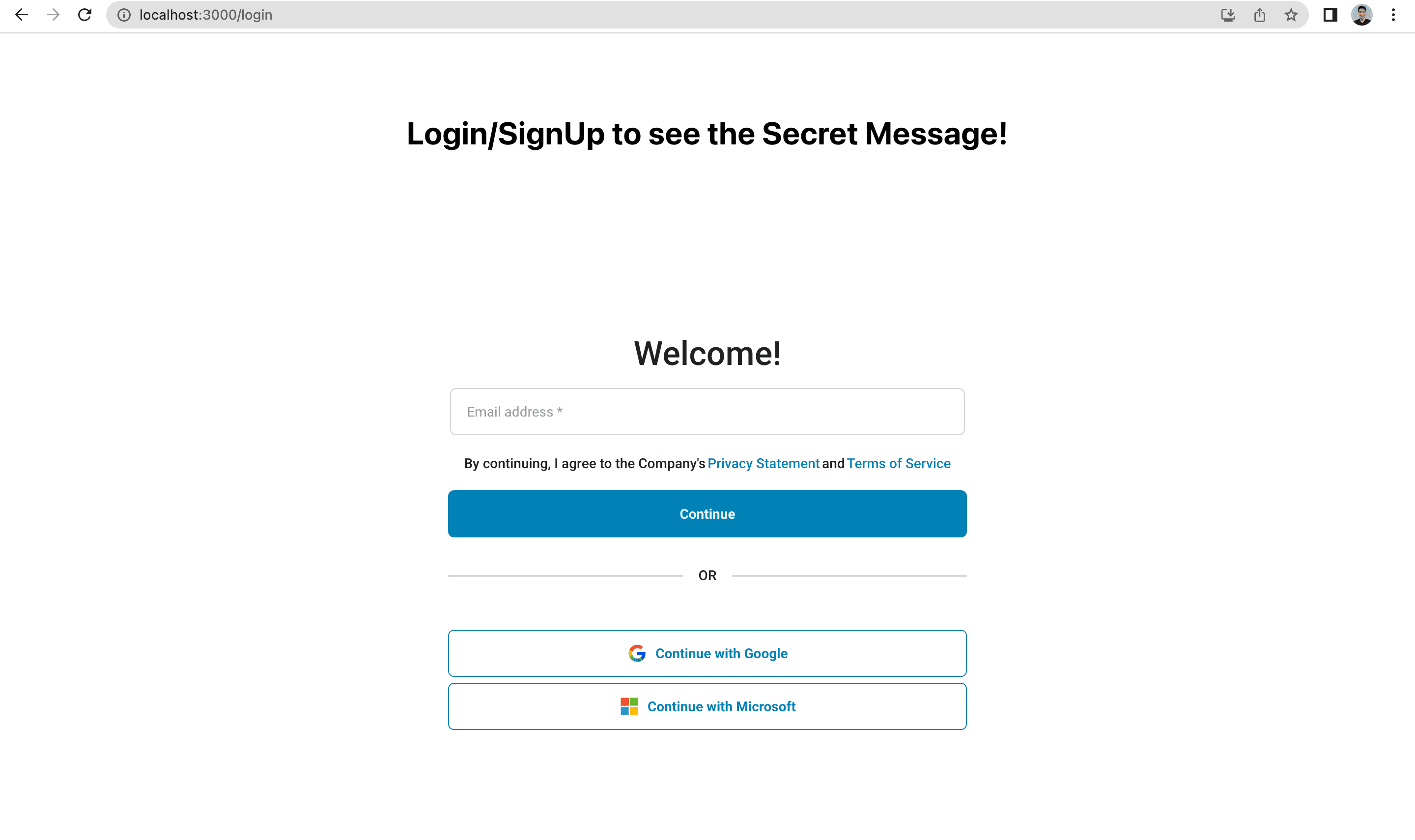 flask-react login page