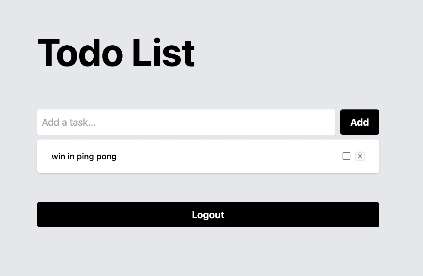 Fig: Adding a task to "win in ping pong"