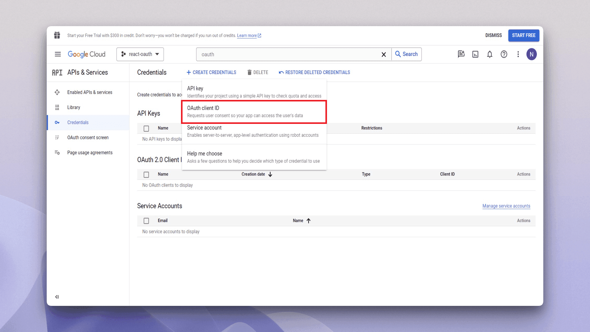 OAuth client ID